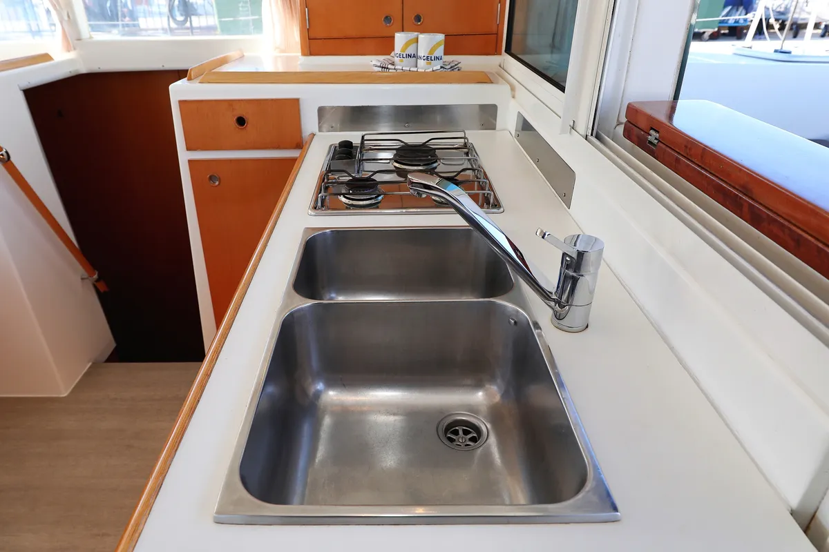 Cabin on Love Song, a Lagoon 380 S2 catamaran at Grad Biograd na Moru, Croatia