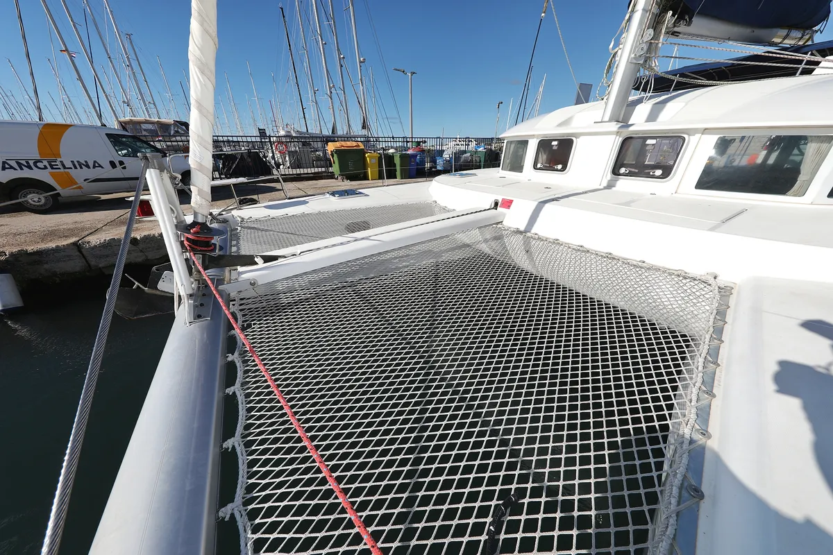 Deck of Love Song, a Lagoon 380 S2 catamaran at Grad Biograd na Moru, Croatia