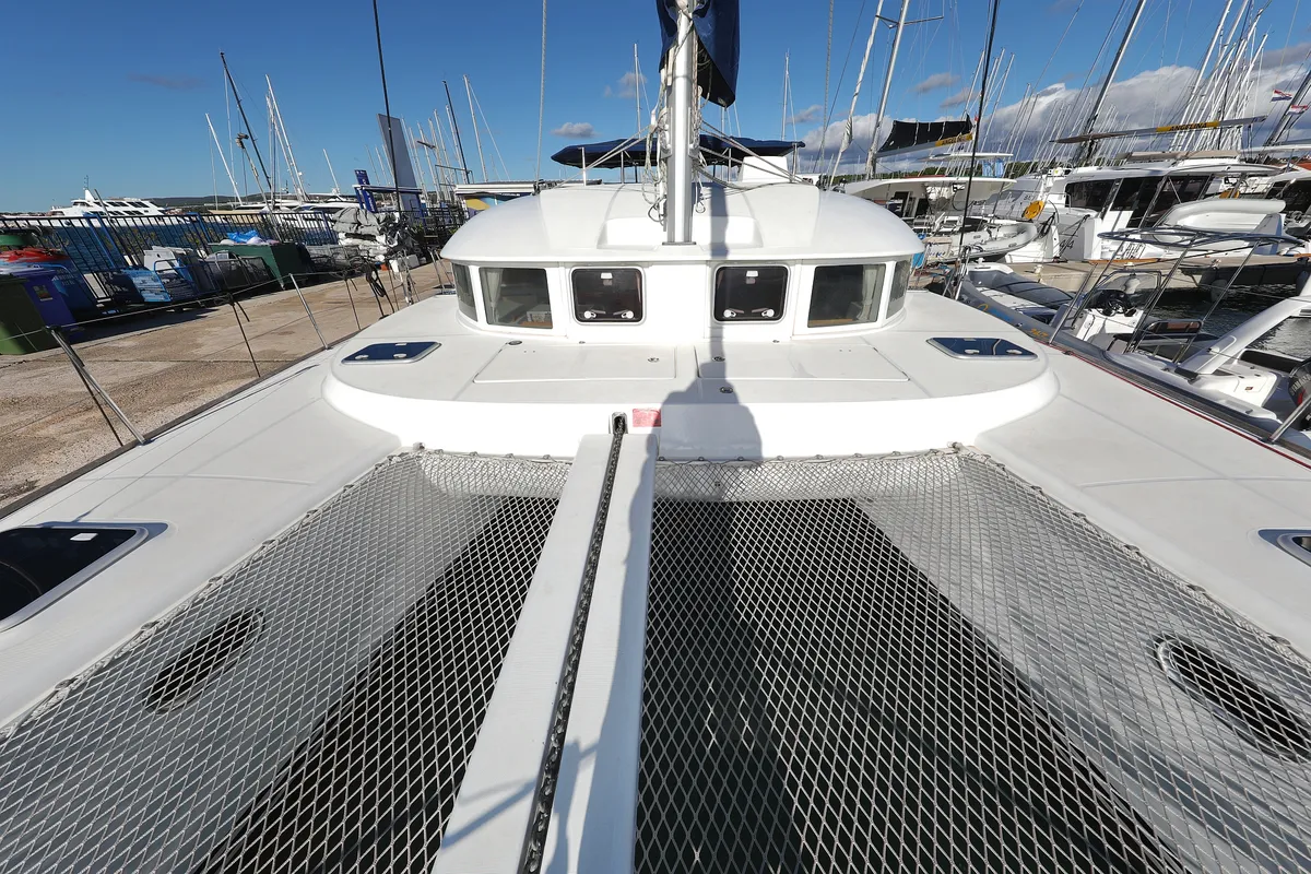 Salon of Love Song, a Lagoon 380 S2 catamaran at Grad Biograd na Moru, Croatia