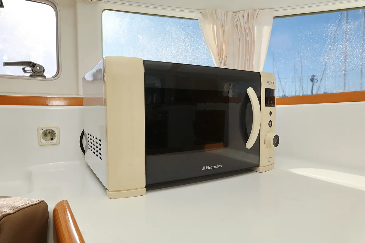 Galley of Love Song, a Lagoon 380 S2 catamaran at Grad Biograd na Moru, Croatia