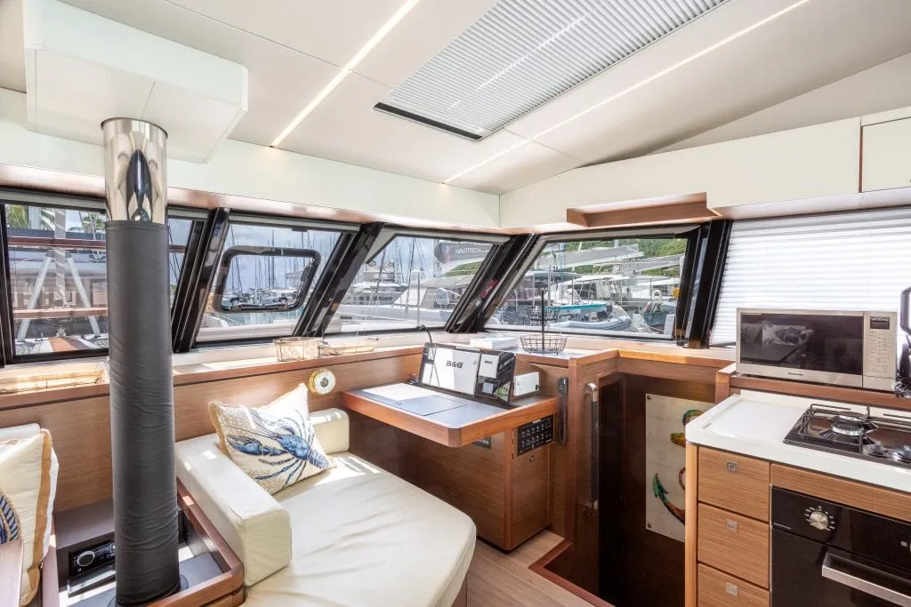 Galley of Cadenza, a Nautitech 46 Fly catamaran at Road Town, British Virgin Islands