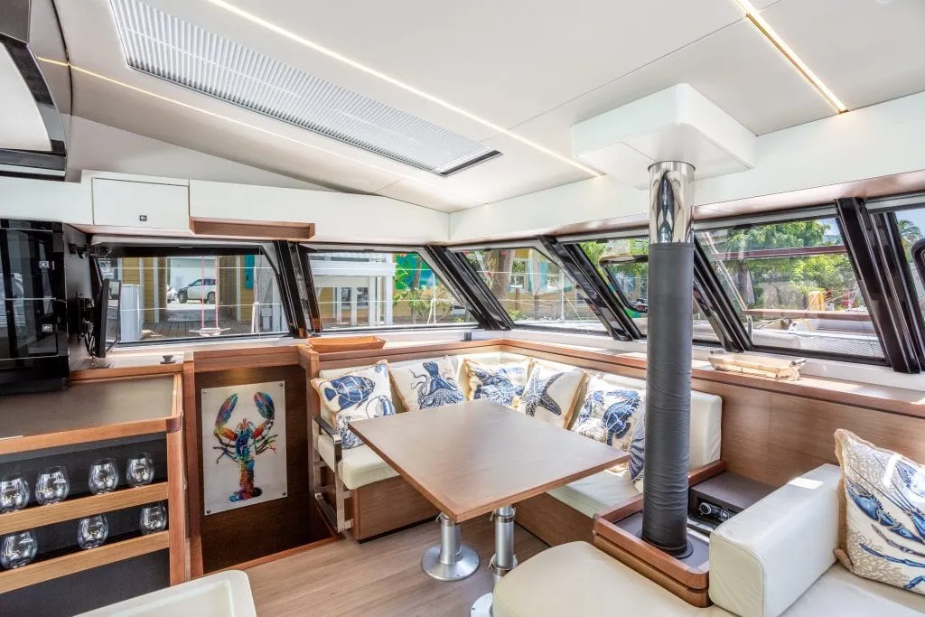 Salon of Cadenza, a Nautitech 46 Fly catamaran at Road Town, British Virgin Islands