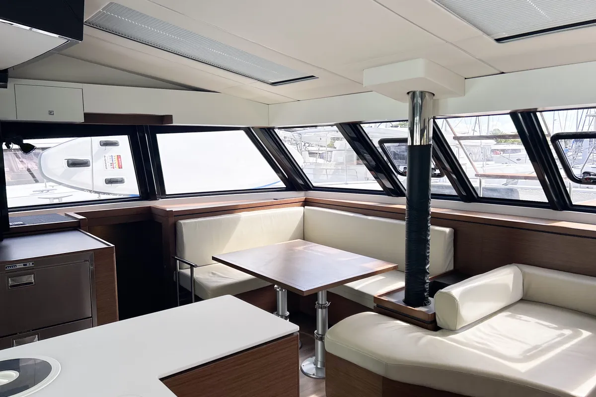 Salon of Cadenza, a Nautitech 46 Fly catamaran at Road Town, British Virgin Islands