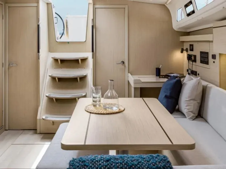 Salon of Moorings 42.3 Exclusive, a Beneteau Oceanis 40.1 sailboat at Marigot, France