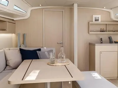 Salon of Moorings 42.3 Exclusive, a Beneteau Oceanis 40.1 sailboat at Marigot, France