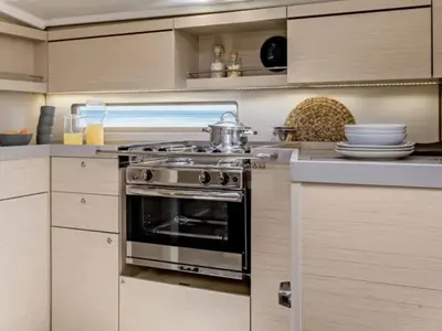 Galley of Moorings 42.3 Exclusive, a Beneteau Oceanis 40.1 sailboat at Marigot, France
