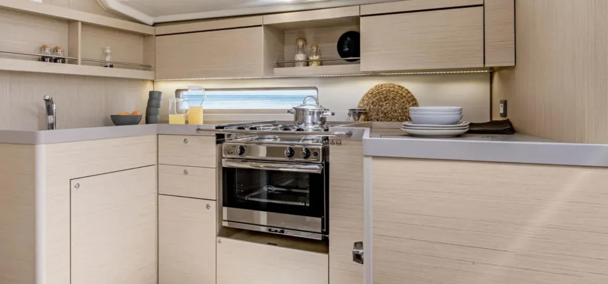 Galley of Moorings 42.3 Exclusive, a Beneteau Oceanis 40.1 sailboat at Marigot, France