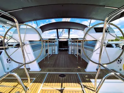 Deck of Adriatiq Scum, a Hanse 508 sailboat at Grad Šibenik, Croatia