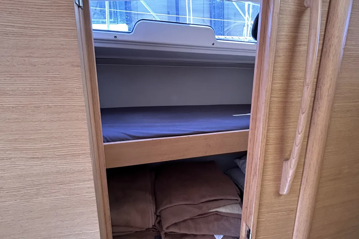 Cabin on Echo I, a Dufour 430 GL sailboat at Kontokali, Greece