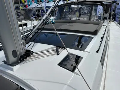 Deck of Dream Big, a Dufour 530 sailboat at Road Town, British Virgin Islands
