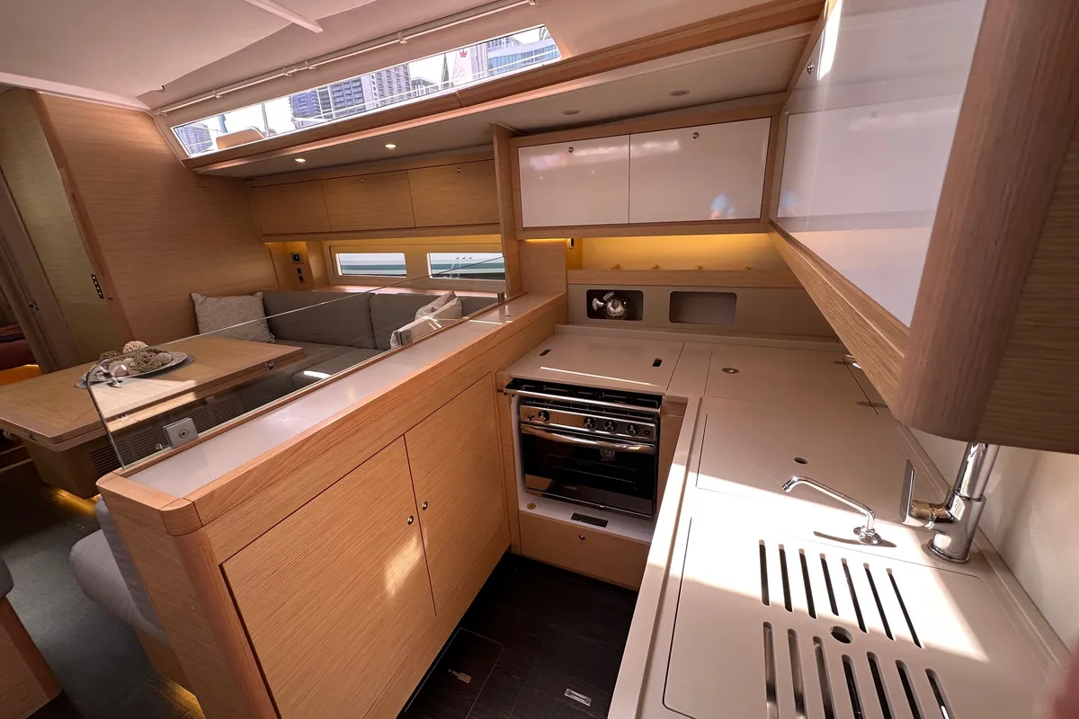 Galley of Dream Big, a Dufour 530 sailboat at Road Town, British Virgin Islands