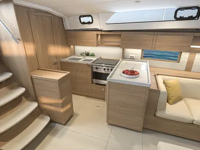 Galley of Aura, a Beneteau Oceanis 47 sailboat at Athens, Greece