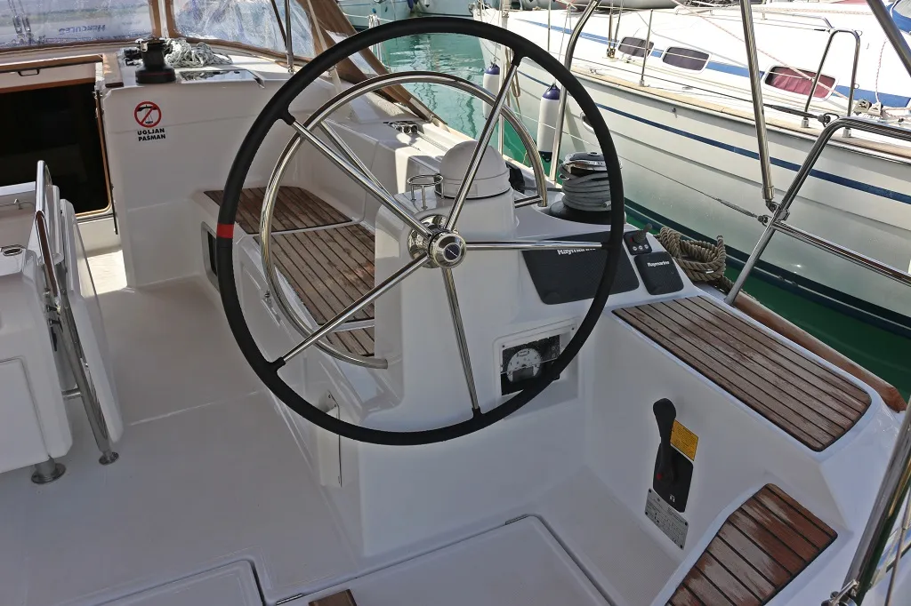 Galley of Magic Dreams, a Jeanneau Sun Odyssey 509 sailboat at Općina Sukošan, Croatia