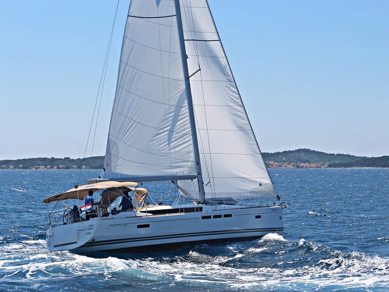 Exterior view of Magic Dreams, a Jeanneau Sun Odyssey 509 sailboat at Općina Sukošan, Croatia