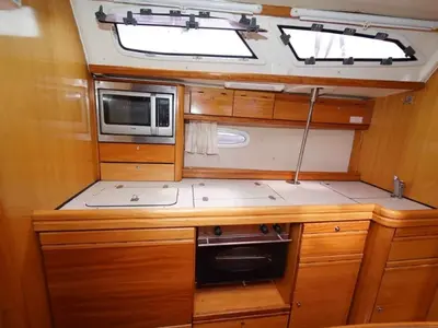 Galley of Ariadni, a Bavaria 40 Cruiser sailboat at Preveza, Greece