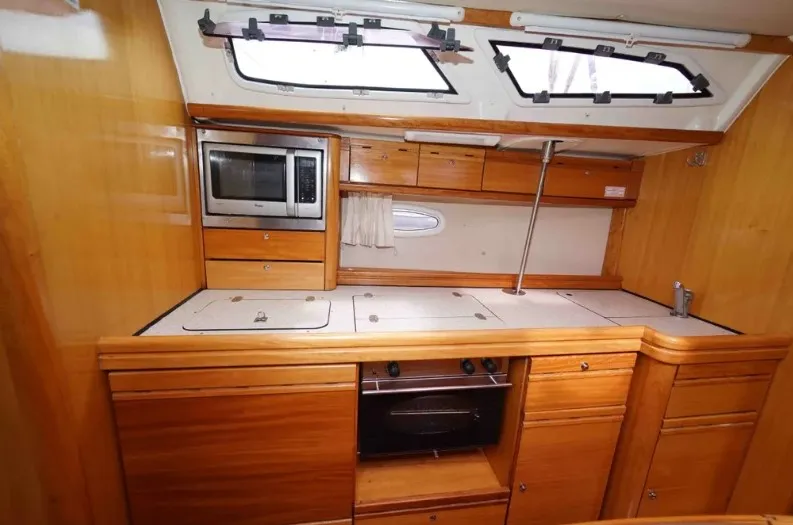 Galley of Ariadni, a Bavaria 40 Cruiser sailboat at Preveza, Greece