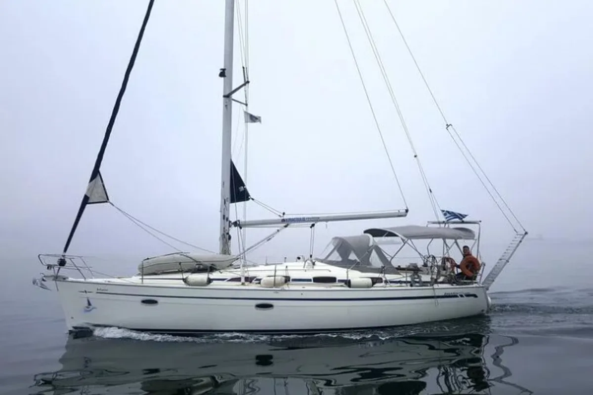 Exterior view of Ariadni, a Bavaria 40 Cruiser sailboat at Preveza, Greece