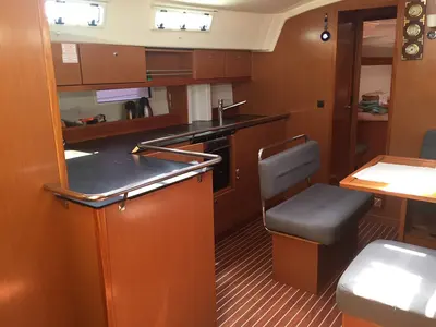 Galley of Aura 1, a Bavaria Cruiser 45 sailboat at Bodrum, Turkey