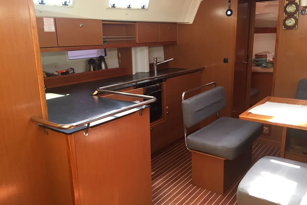 Galley of Aura 1, a Bavaria Cruiser 45 sailboat at Bodrum, Turkey