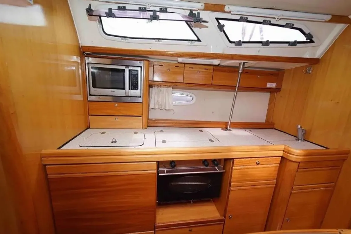 Galley of Ariadni, a Bavaria 40 Cruiser sailboat at Preveza, Greece