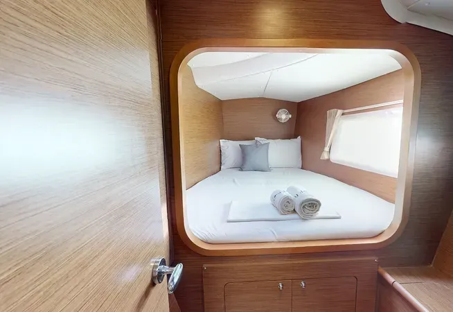 Cabin on Why Knot, a Lagoon 380 S2 catamaran at Ellomenos, Greece