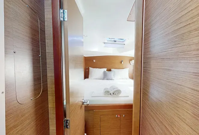 Cabin on Why Knot, a Lagoon 380 S2 catamaran at Ellomenos, Greece