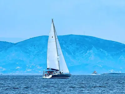 Lucky Trader, a Beneteau Oceanis 55 sailboat at Lavrion, Greece
