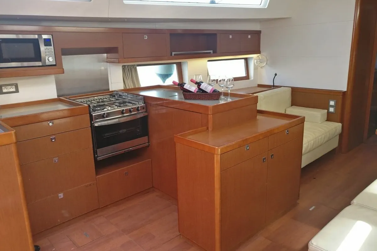 Lucky Trader, a Beneteau Oceanis 55 sailboat at Lavrion, Greece