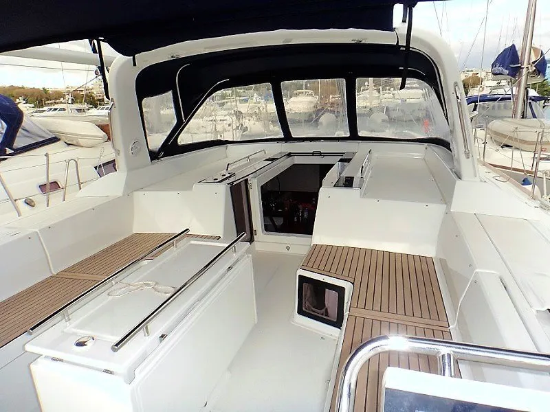 Lucky Trader, a Beneteau Oceanis 55 sailboat at Lavrion, Greece
