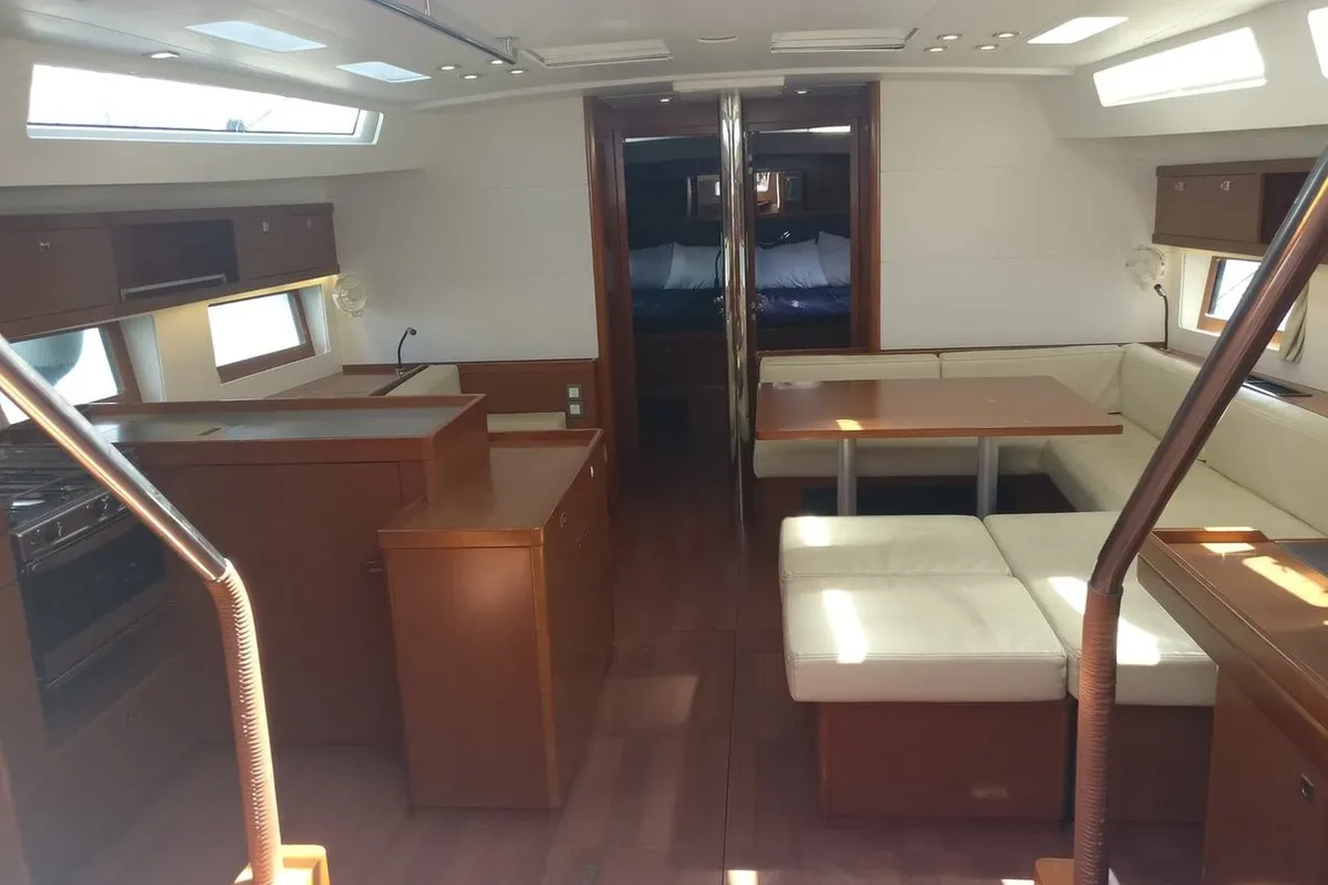 Lucky Trader, a Beneteau Oceanis 55 sailboat at Lavrion, Greece