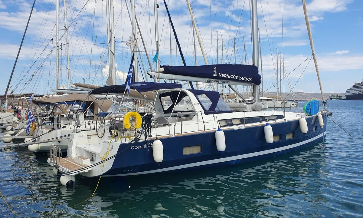 Lucky Trader, a Beneteau Oceanis 55 sailboat at Lavrion, Greece