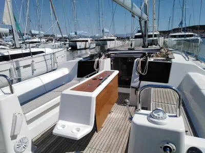 Deck of Barrique I, a Dufour 460 GL sailboat at Seget Donji, Croatia