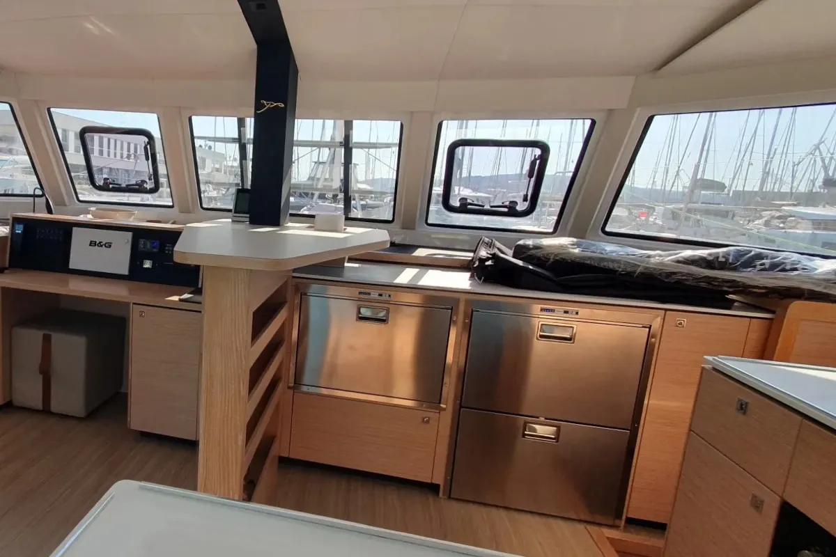 Galley of Double Memory, a Nautitech 44 Open catamaran at Primošten, Croatia