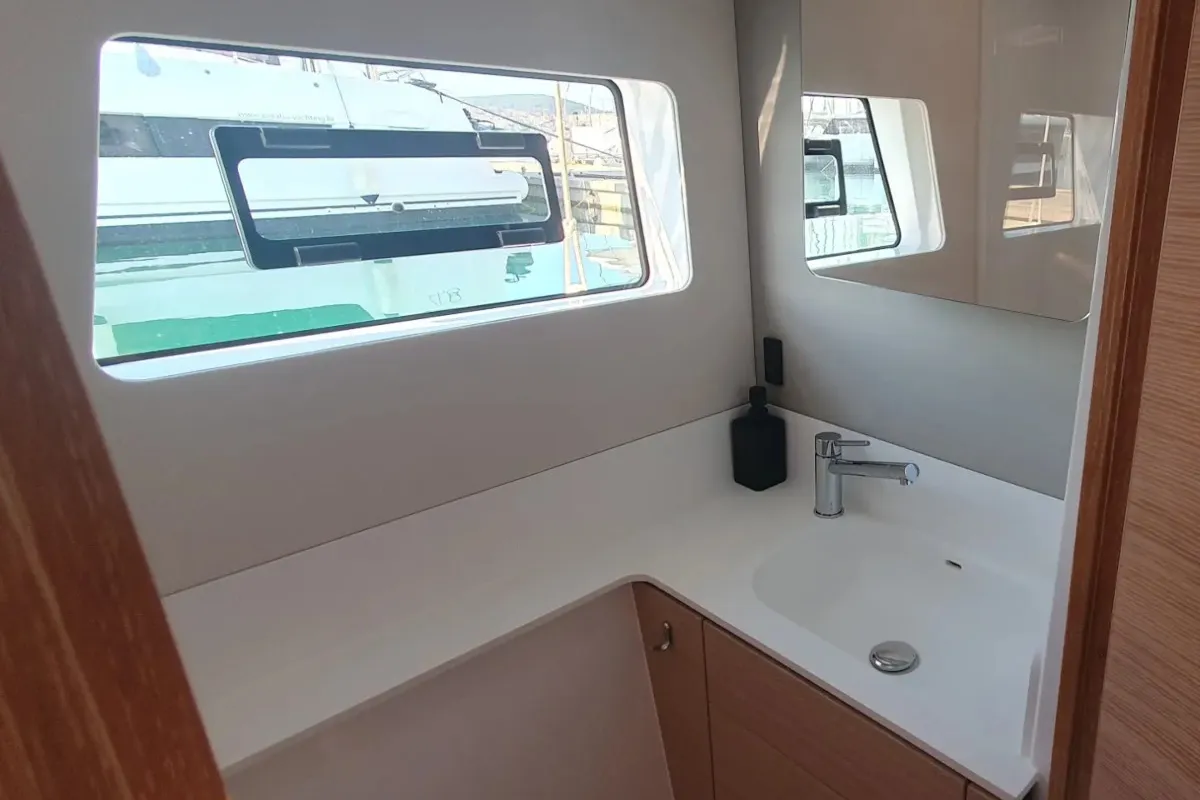 Head on Double Memory, a Nautitech 44 Open catamaran at Primošten, Croatia