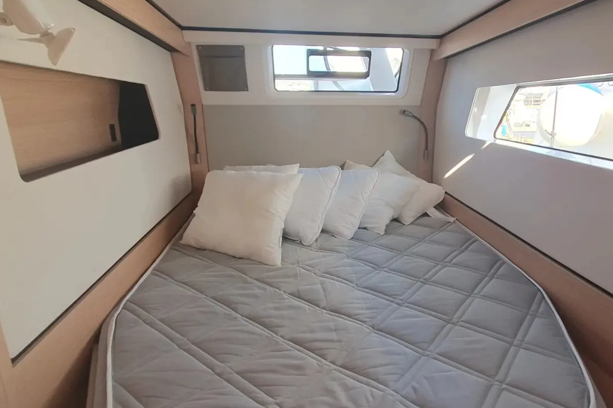 Cabin on Double Memory, a Nautitech 44 Open catamaran at Primošten, Croatia