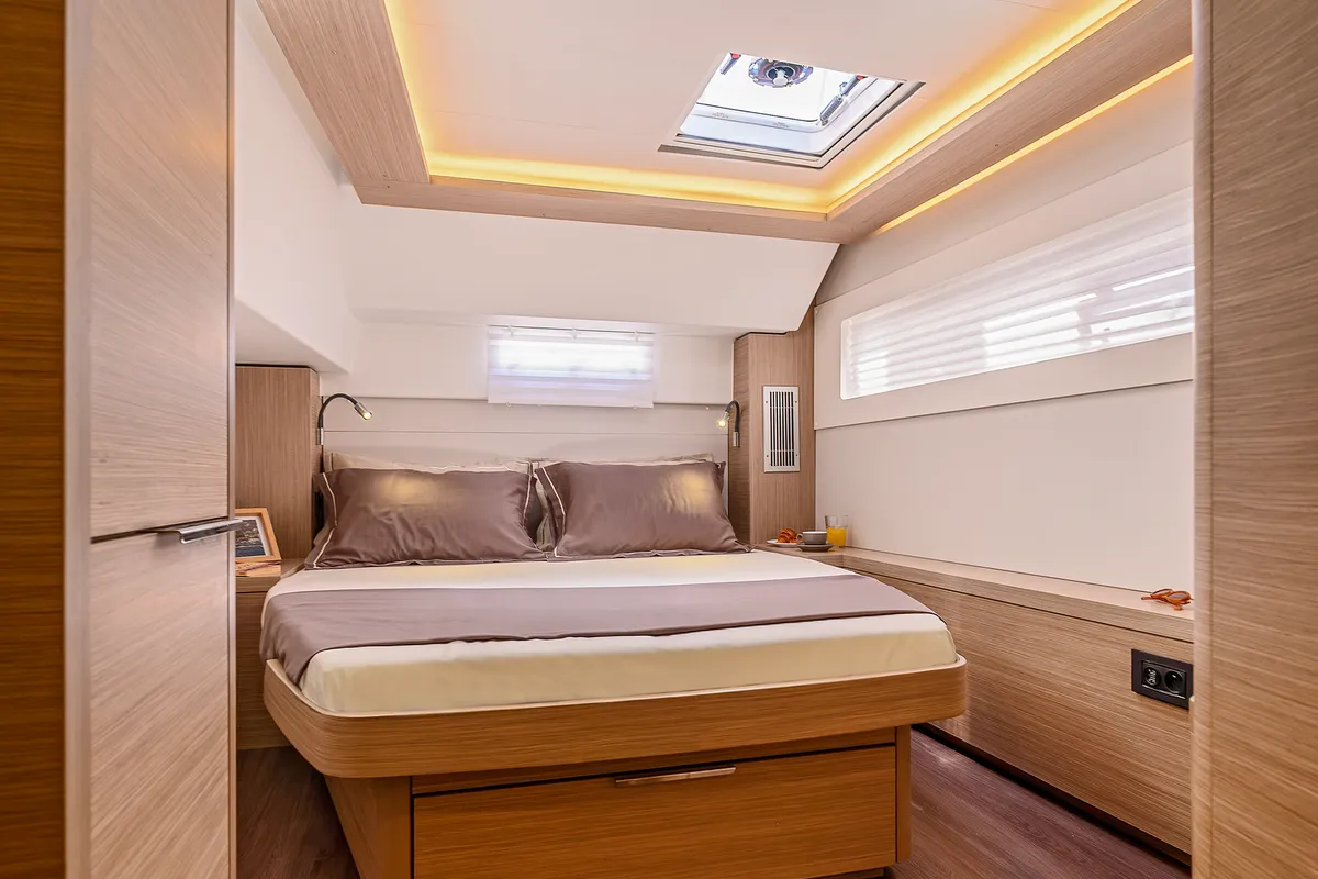 Cabin on Galathea, a Lagoon 46 catamaran at Trogir, Croatia