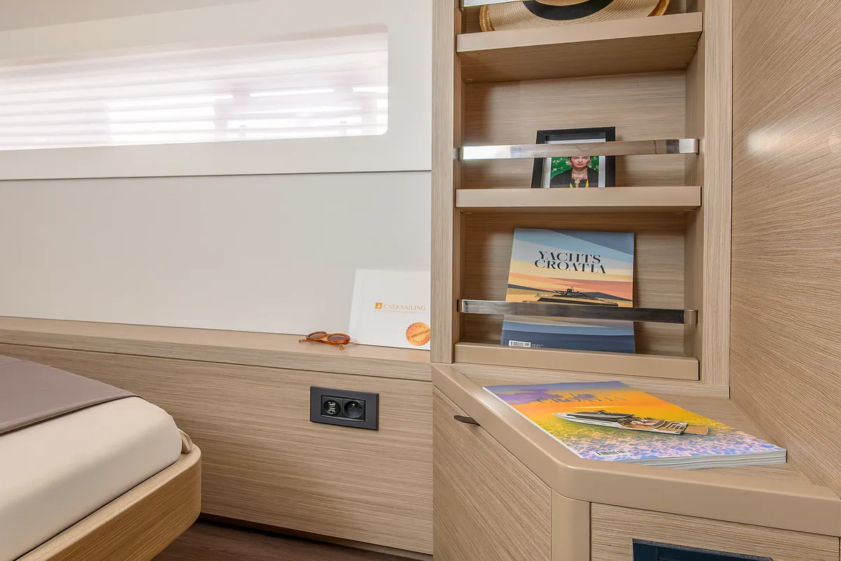 Cabin on Galathea, a Lagoon 46 catamaran at Trogir, Croatia