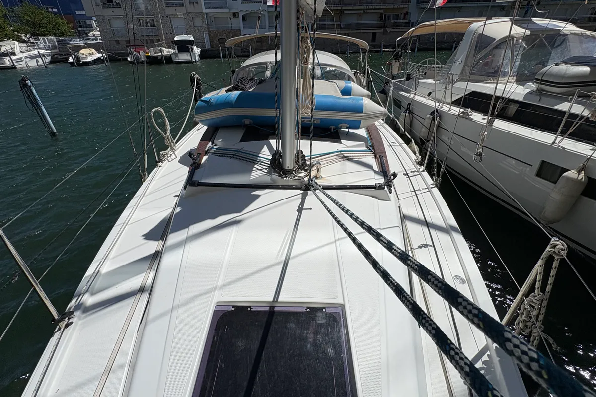 Kami, a Hanse 345 sailboat at Castelló d'Empúries, Spain