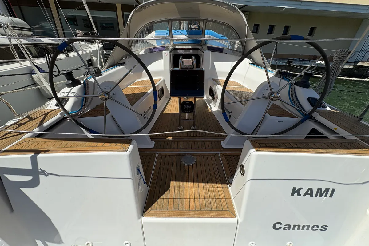 Kami, a Hanse 345 sailboat at Castelló d'Empúries, Spain