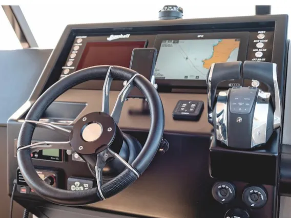 Cockpit of Samba, a Gulet Motorboat motorboat at La Spezia, Italy