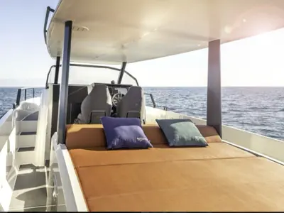 Deck of Samba, a Gulet Motorboat motorboat at La Spezia, Italy
