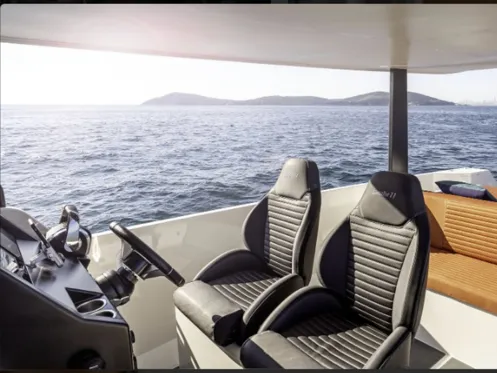 Cockpit of Samba, a Gulet Motorboat motorboat at La Spezia, Italy