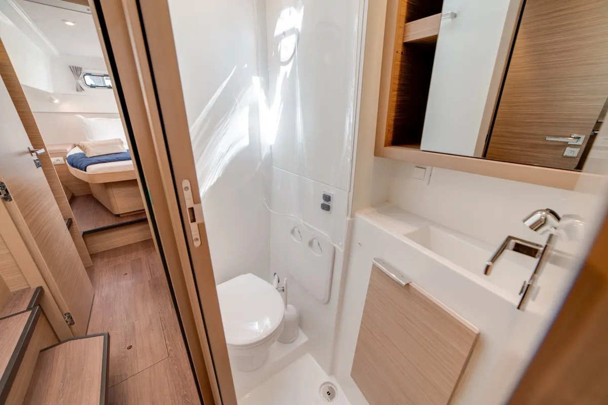 Head on Arca 40, a Lagoon 40 catamaran at Olbia, Italy