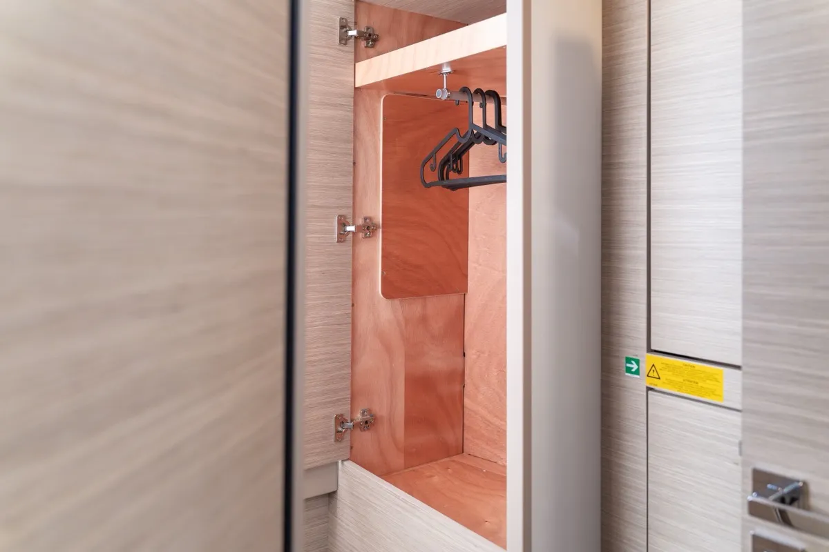 Cabin on Arca 40, a Lagoon 40 catamaran at Olbia, Italy