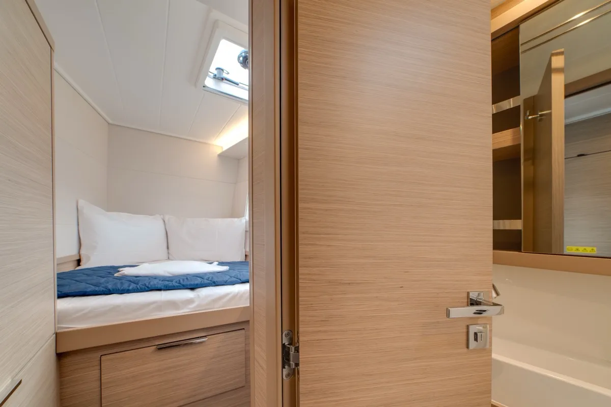 Arca 40, a Lagoon 40 catamaran at Olbia, Italy