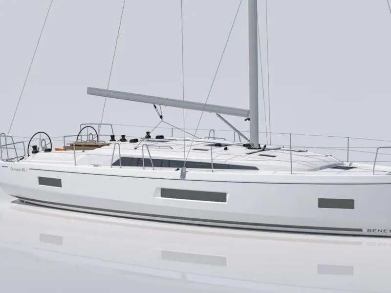 Exterior view of Alma Libre VII, a Beneteau Oceanis 40.1 sailboat at Municipal Unit of Lefkada, Greece