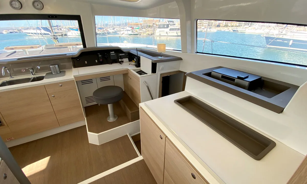 Galley of Escape, a Bali 4.0 catamaran at Palma de Mallorca, Spain