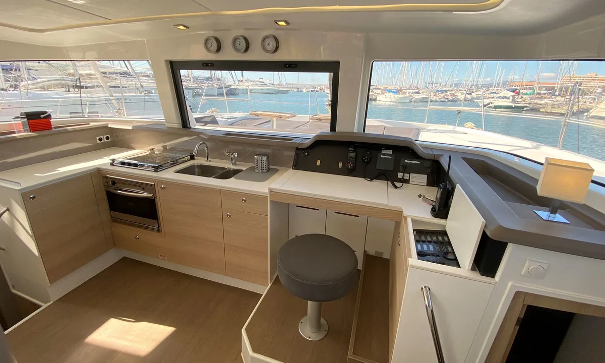 Galley of Escape, a Bali 4.0 catamaran at Palma de Mallorca, Spain