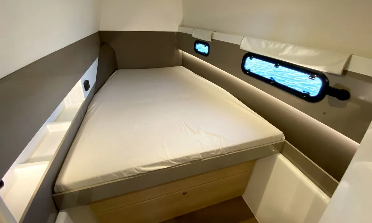 Cabin on Escape, a Bali 4.0 catamaran at Palma de Mallorca, Spain