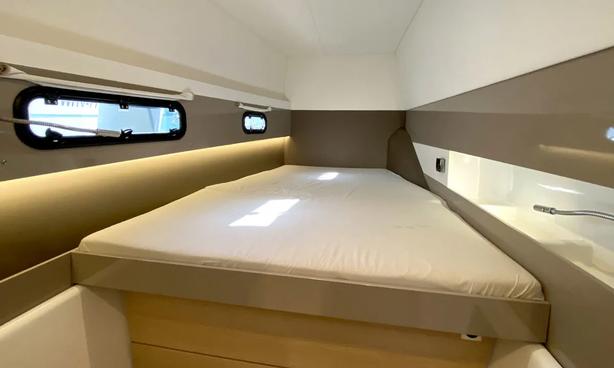 Cabin on Escape, a Bali 4.0 catamaran at Palma de Mallorca, Spain